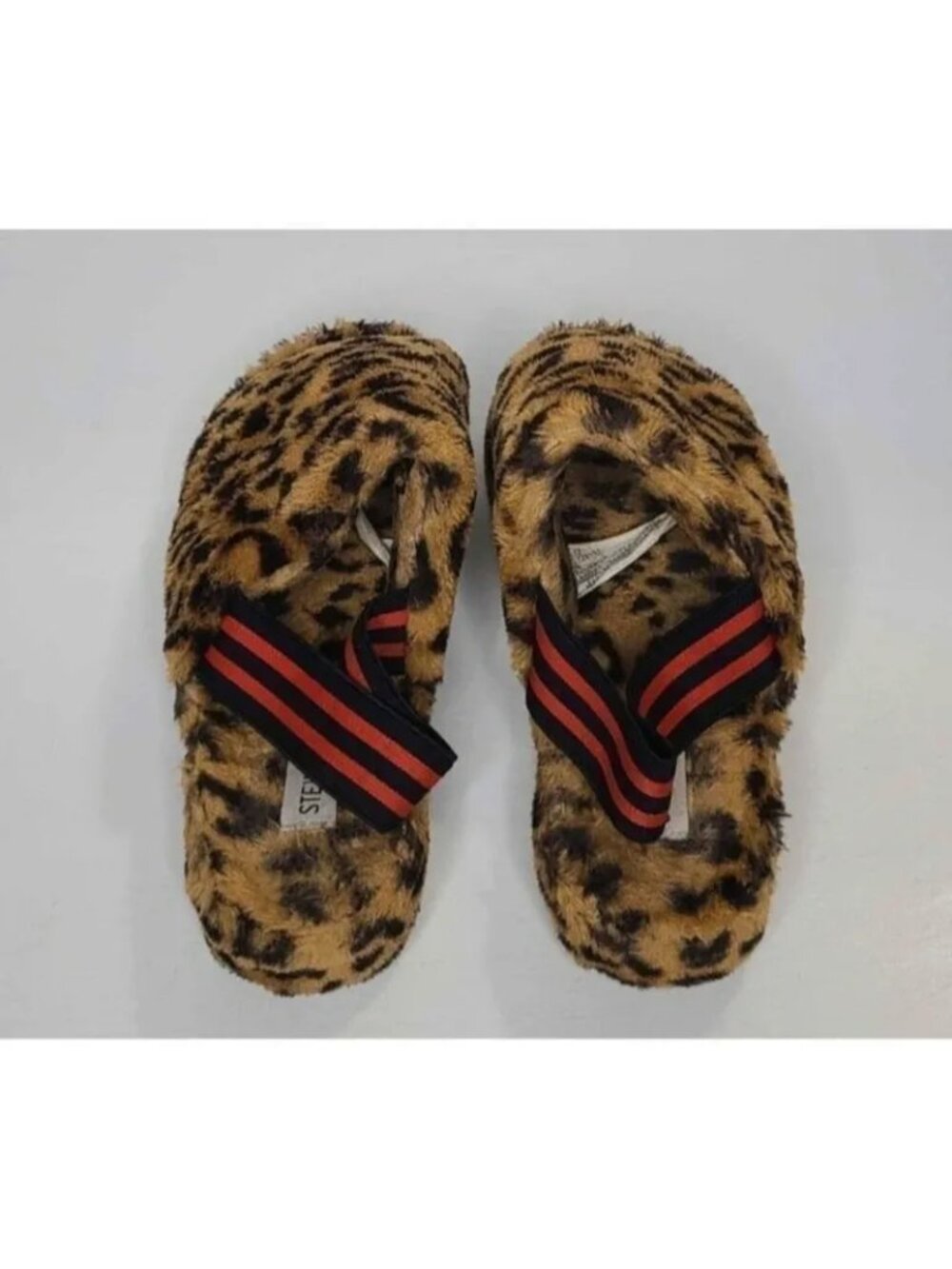 Steve Madden FUZZ Women’s Size 8M Leopard Faux Fur Slingback Slippers